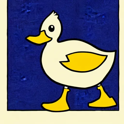 Image similar to duck illustration on white background, style ken sugimori