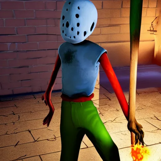 Image similar to baldi's basics in dead by daylight, character render, promotional reveal