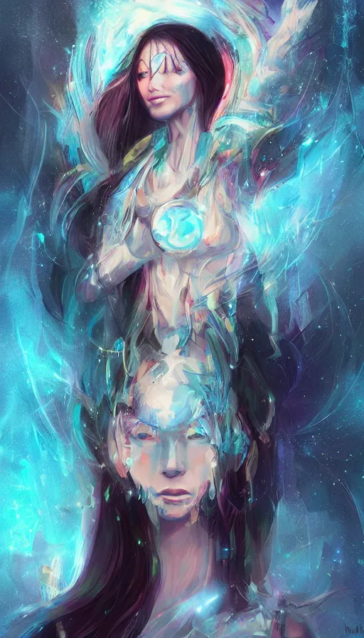 Image similar to portrait of a digital shaman, by ross tran