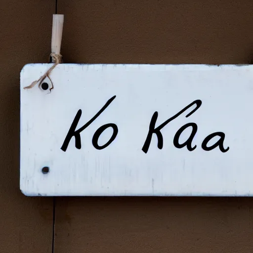 Prompt: sign with « кот » inscription