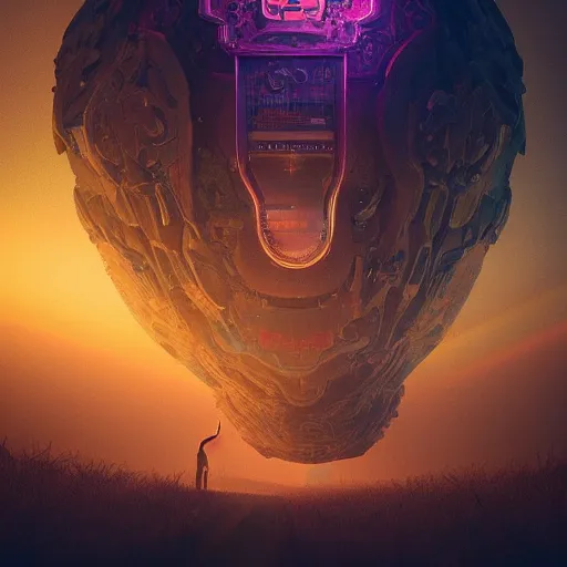 Prompt: beautiful dark landscape, giant screaming а treasure chest with beautiful tongue growing in the style of beeple and Mike Winkelmann, intricate, epic lighting, cinematic composition, hyper realistic, 8k resolution,