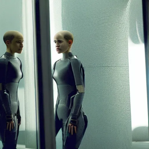 Image similar to a scene from the movie ex machina