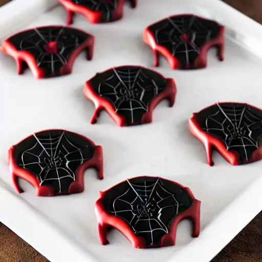 Prompt: spiderman fudge cookies