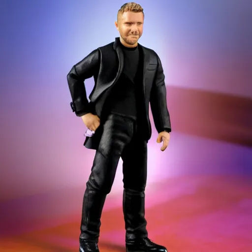 Image similar to gary barlow action figure, figurine, product photo, realistic