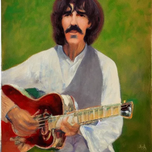 Prompt: impressionist era portrait of george harrison