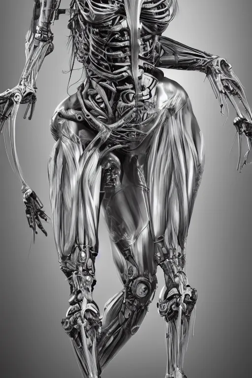 Prompt: symmetry!! full body female medusa anatomy concept, medical anatomy, cybernetic implants, gun metal grey, mecha limbs, muscular system reference, chrome skeleton, anatomical art, digital art, in the style of amanda lilleston, luka mivsek, bryan christie, ranjit ghosh, artstation, pinterest, deviantart, photoshop, octane render, unreal engine