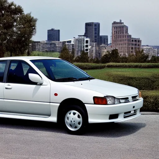 Image similar to 1995 Mitsubishi Lancer, city views, professional photography