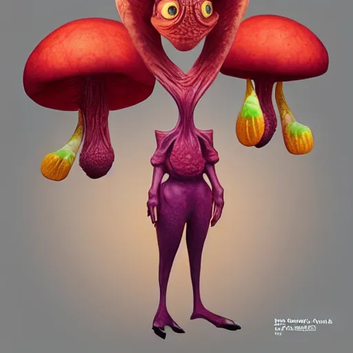 Prompt: character design portrait, of a flowery bulbous fungal non - humanoid alien shopkeeper, artstation, concept art, 3 d render,