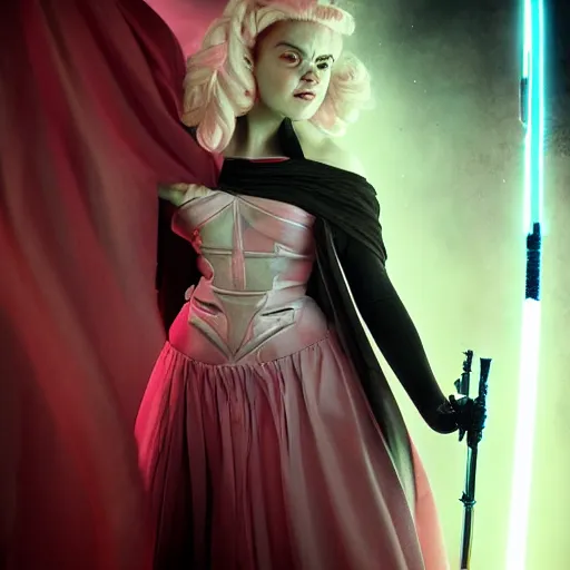 Image similar to pinkie pie as a sith lord, photograph by Zhang Jingna