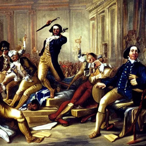 Prompt: The French Revolution but they're all wearing pijamas