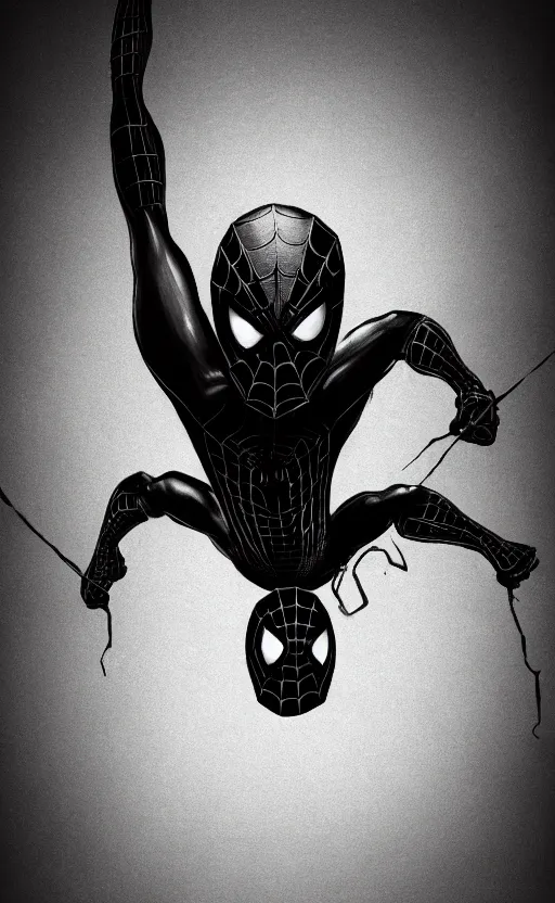 Image similar to epic spiderman noir wallpaper, dynamic lighting, photorealistic fantasy concept art, trending on art station, stunning visuals, creative, cinematic, ultra detailed