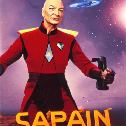 Prompt: caprain picard as a space pirate