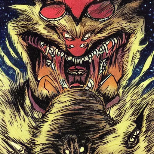 Prompt: werewolf, art by akira toriyama