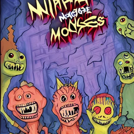 Prompt: nightmare Monsters by Alex Hirsch