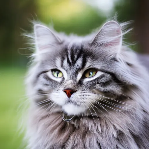 Prompt: a grey siberian cat with a crown, nikon de 5 0 mm f / 1. 2