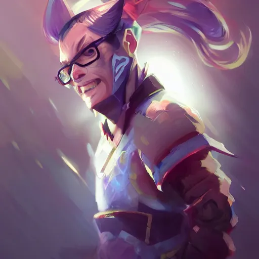 Prompt: portrait of streamer sykkuno, twitch tv, matte painting by ross tran, artstation