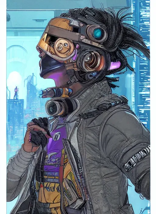 Prompt: apex legends cyberpunk safe cracker. concept art by james gurney and mœbius. gorgeous face.