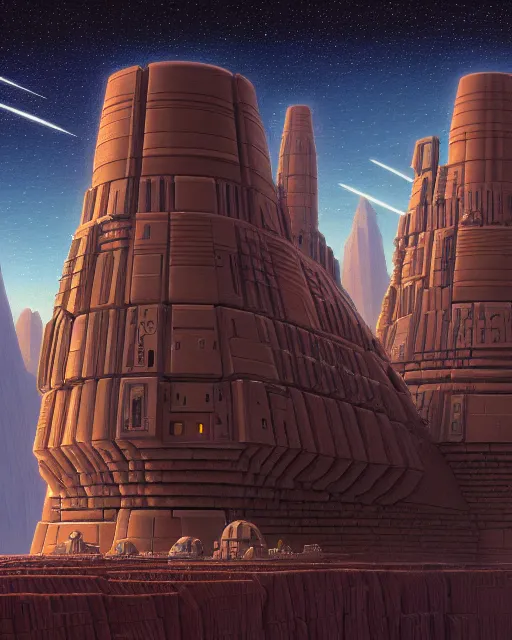 Prompt: a beautiful hyperdetailed illustration of blockhouse building by ralph mcquarrie, azeroth nightsky, archdaily, wallpaper, highly detailed, trending on artstation.