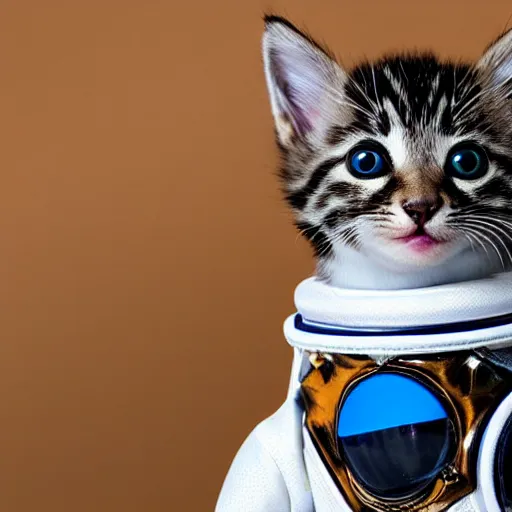 Prompt: kitten in spacesuit on Mars