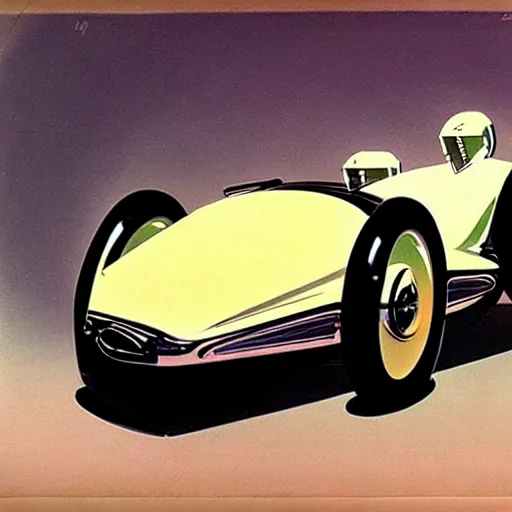 Image similar to concept art for a sidecar car, painted by syd mead, high quality