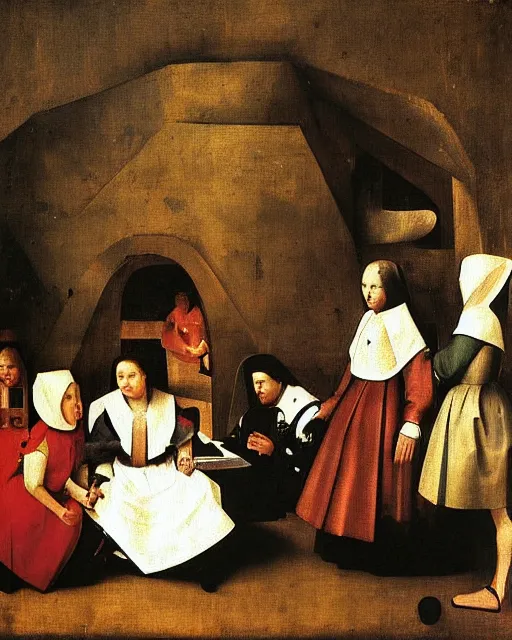 Image similar to Las Meninas by Diego Velázquez painting by Hieronymus Bosch