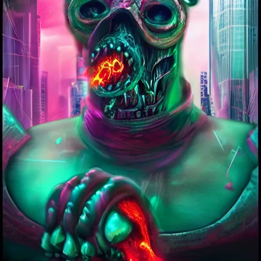 Prompt: Very very very horrific cyber-demon, cyberpunk style, vivid colors, dramatic lighting, top post of all time on /r/ImaginaryMonsters subreddit