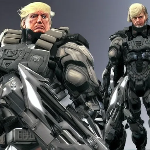 Image similar to donald trump in Metal Gear Rising: Revengeance