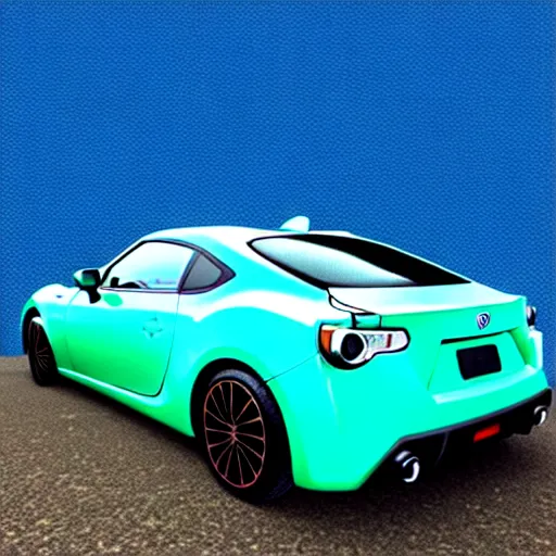 Image similar to “ pixel art of 2 0 1 6 scion fr - s in oceanic blue ”