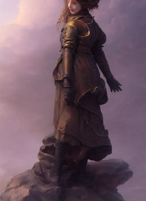 Prompt: beautiful statue of young woman wearing oversized black puffer jacket, digital art by eugene de blaas, ross tran, and nasreddine dinet, vibrant color scheme, intricately detailed, in the style of romanticism, cinematic, artstation, greg rutkowski