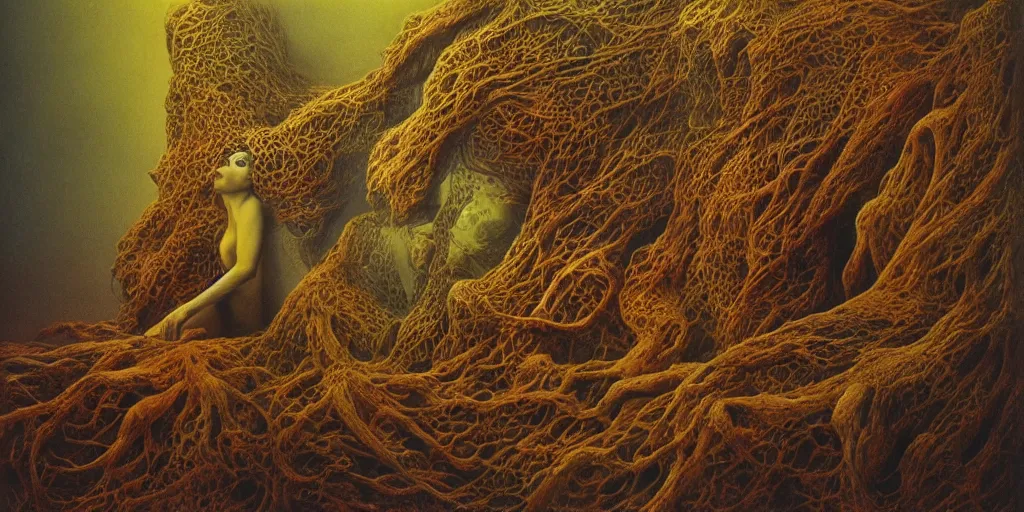 Prompt: dreamscape, zdzislaw beksinski, vivid colors, anatomical, highly detailed sculpture, intricate detailed, ommatidia, 8 k, cinematic atmosphere, post - processing