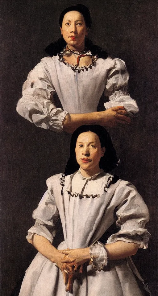 Image similar to Lady Emptyness painted by Diego Velasquez