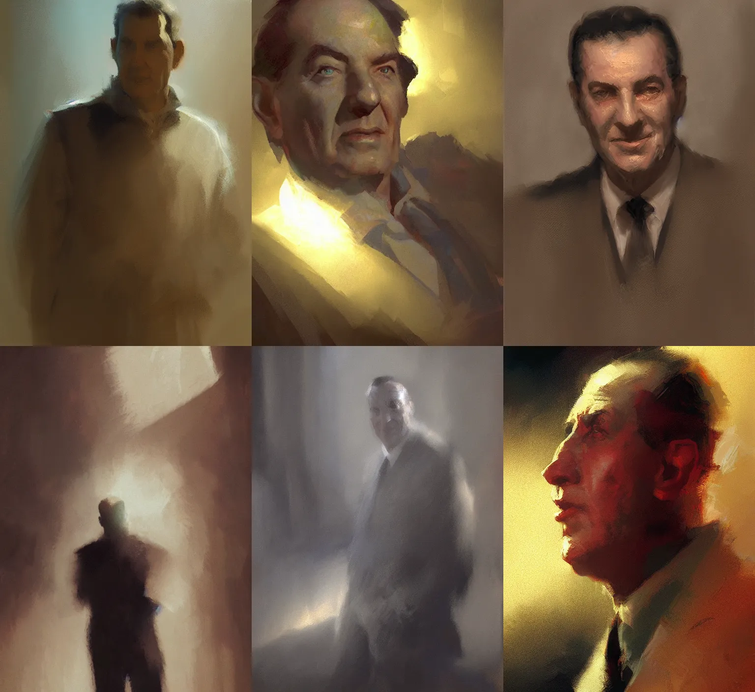 Prompt: Portrait of peron by Craig mullins, volumetric light