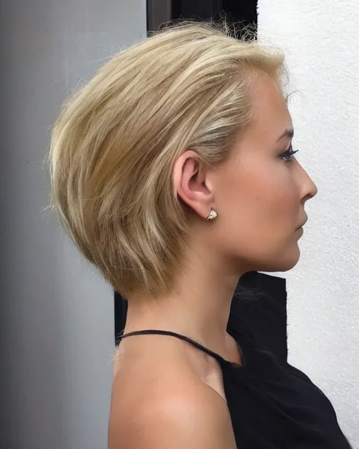 Prompt: beautiful woman with blonde hair side profile
