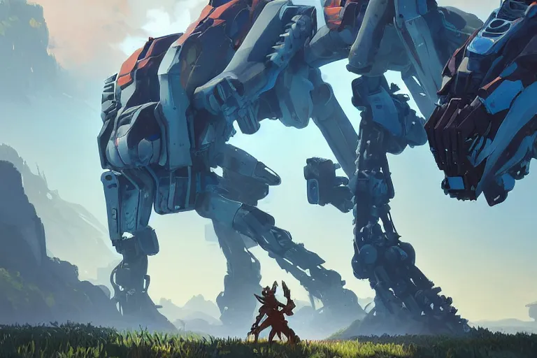 Image similar to longleg machine mecha animal beast robot of horizon forbidden west horizon zero dawn bioluminiscence, behance hd by jesper ejsing, by rhads, makoto shinkai and lois van baarle, ilya kuvshinov, rossdraws global illumination