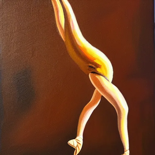 Prompt: painting of a peanut, intricate, high detail, dancing ballet, studio, mirrors, lighting