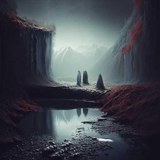 Prompt: michal karcz grunge painting of a beautiful landscape. , monster theme, detailed, elegant, intricate, 4k,