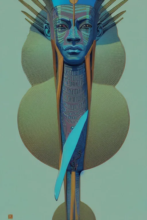 Image similar to poster artwork by michael whelan and tomer hanuka, a portrait of osiris, clean