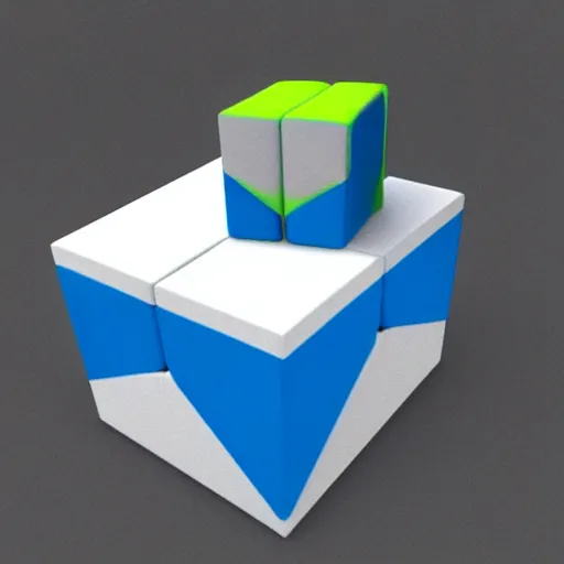 Image similar to a 3 d rendering of a 4 d cube, blender's eevee, digital artwork