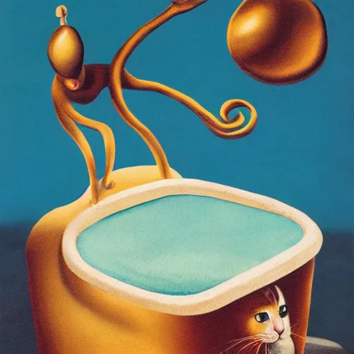 Prompt: kitty litter box, salvador dali\'s art style, 4k