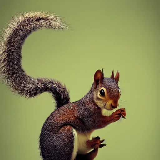 Image similar to studio photograph of alien squirrel hybrids