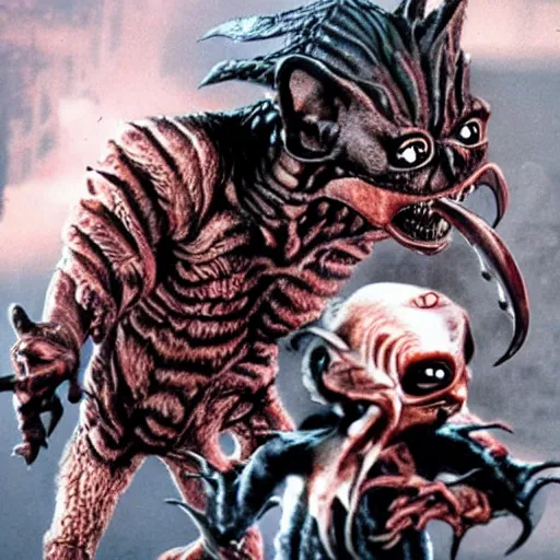 Image similar to gremlins vs predator