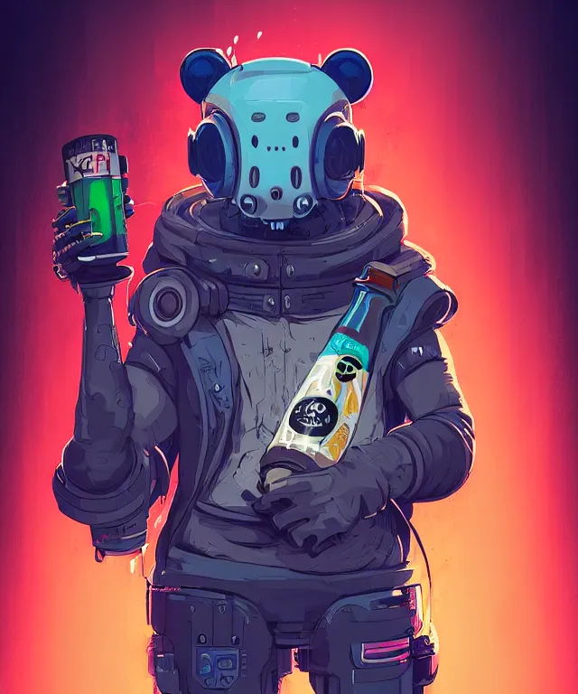 Image similar to a portrait of an anthropomorphic cyberpunk koala holding a boot of beer, cyberpunk!, fantasy, elegant, digital painting, artstation, concept art, matte, sharp focus, illustration, art by josan gonzalez