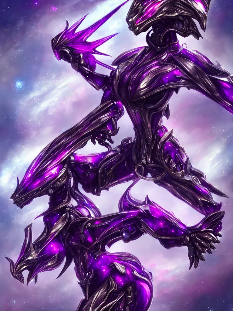 Prompt: galactic hyperdetailed elegant beautiful stunning giantess anthropomorphic mecha sexy female dragon goddess, sharp spines, sharp metal ears, smooth purple eyes, smooth fuschia skin, silver armor, bigger than galaxy, epic proportions, epic scale, macro giantess, warframe, destiny, furry, dragon art, goddess art, giantess art, furaffinity, octane render