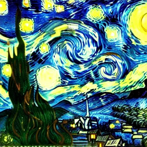 Image similar to “lovecraftian horror by vincent van gogh”