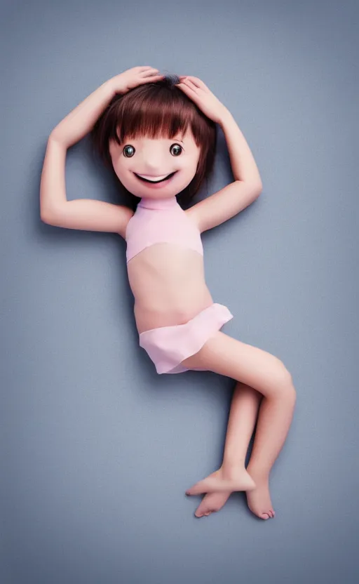 Image similar to lumps of emptiness with big cute eyes, a cute smile and thin legs and arms, realistic, photo, 8K,