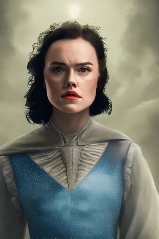 Prompt: a portrait of beautiful daisy ridley as rowena ravenclaw, cinematic lighting