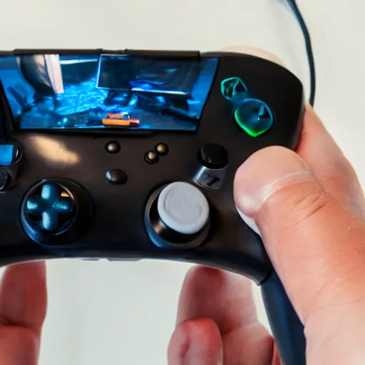 Image similar to a controller using a human as a controller to play a video game