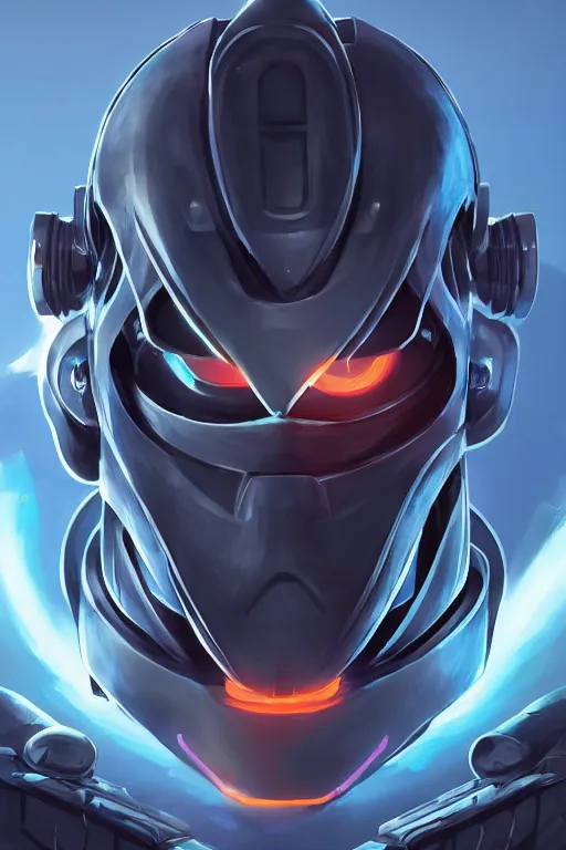 Image similar to epic mask helmet robot ninja portrait stylized as fornite style game design fanart by concept artist gervasio canda, behance hd by jesper ejsing, by rhads, makoto shinkai and lois van baarle, ilya kuvshinov, rossdraws global illumination radiating a glowing aura global illumination ray tracing hdr render in unreal engine 5