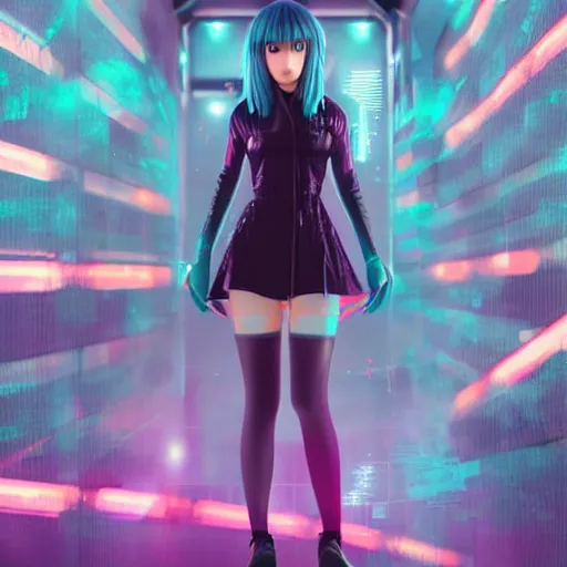 Prompt: Giant hologram of Hatsune miku in blade runner 2049, digital art, anime artwork, artstation, cgsociety