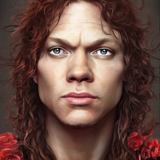 Prompt: axel rose portrait, intricate, highly detailed, digital painting, artstation, concept art, smooth, sharp focus, illustration, unreal engine 5, 8 k, art by artgerm and greg rutkowski and alphonse mucha